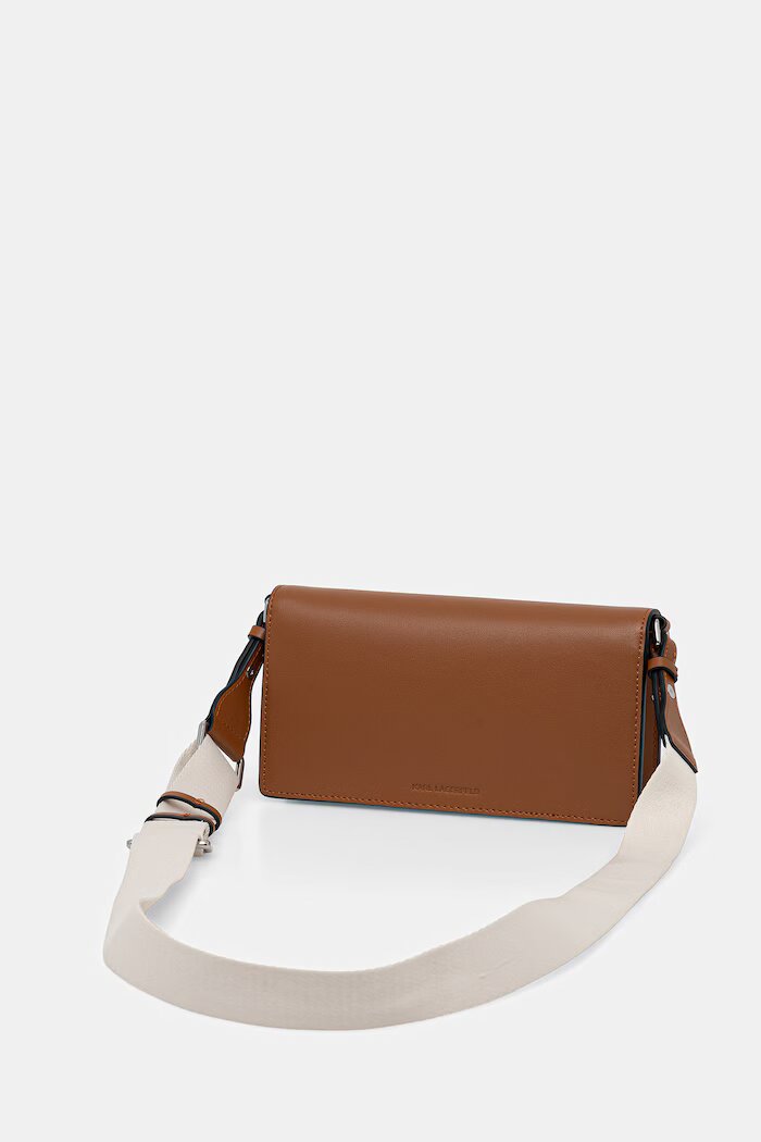 Karl Lagerfeld чанта crossbody дамска от кожа K/CIRCLE кафява B2W30273