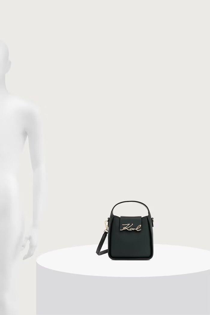 Karl Lagerfeld чанта crossbody дамска от кожа K/SIGNATURE зелена B4W30008