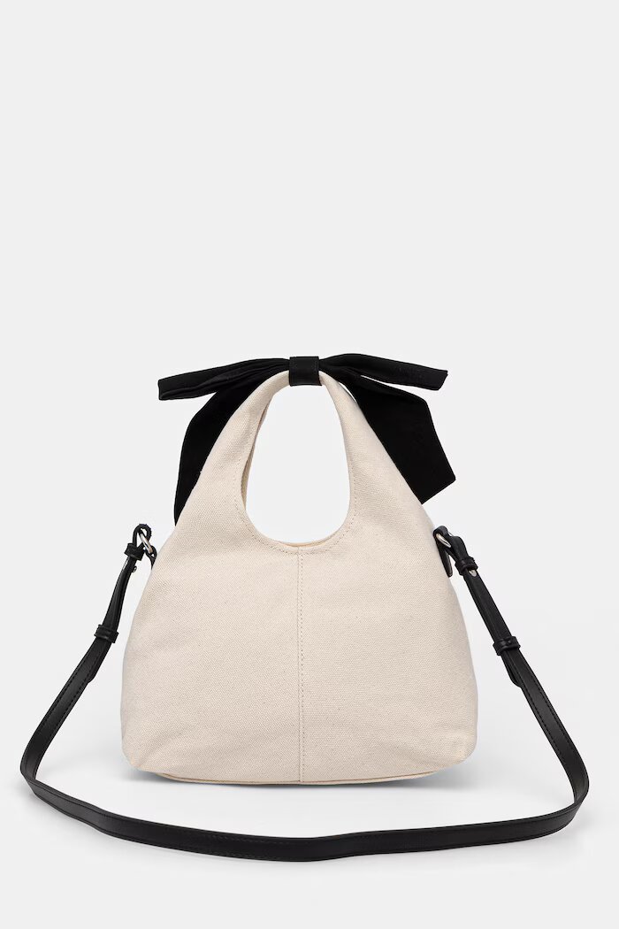 Karl Lagerfeld чанта crossbody дамска от памук K/SIGNATURE бежова B3W50009