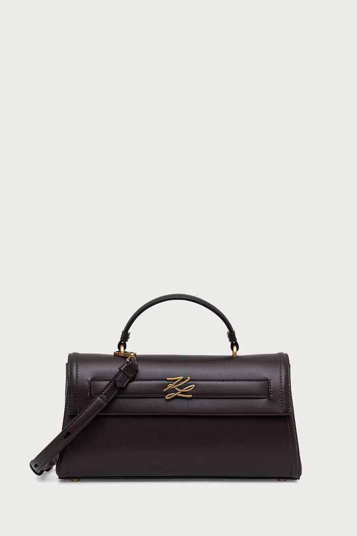 Karl Lagerfeld чанта дамска от кожа K/AUTOGRAPH кафява B3W30310