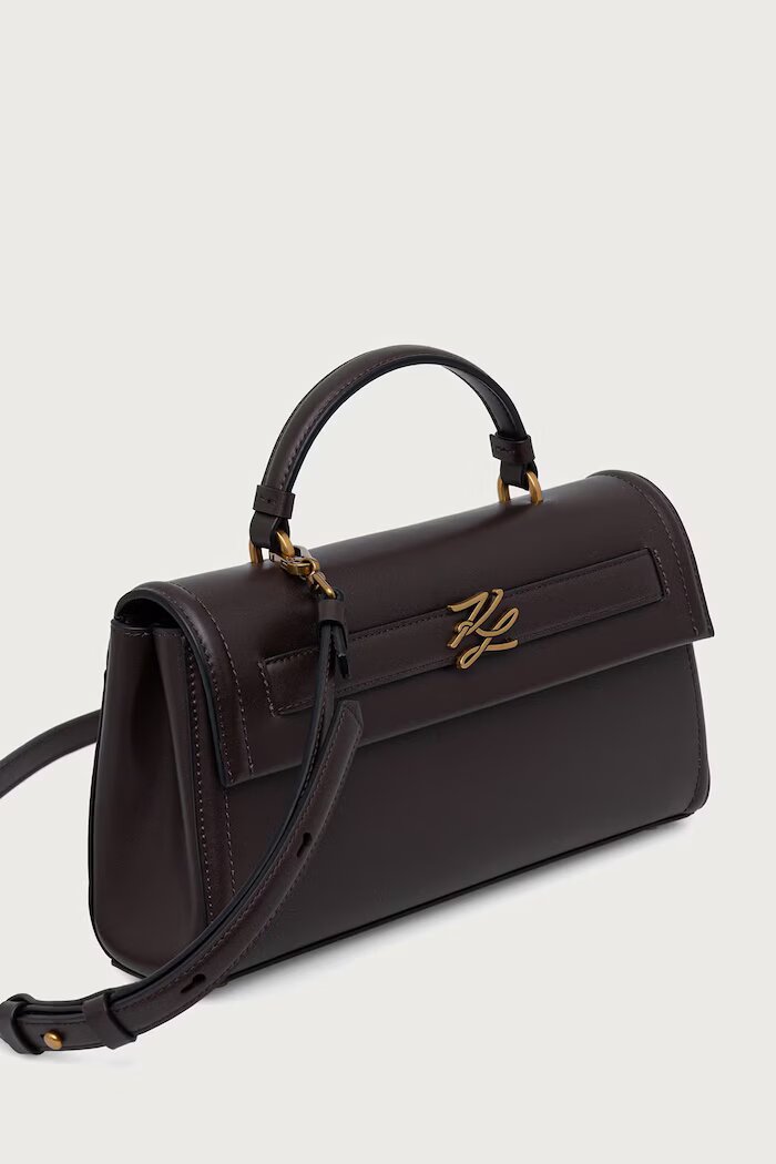 Karl Lagerfeld чанта дамска от кожа K/AUTOGRAPH кафява B3W30310