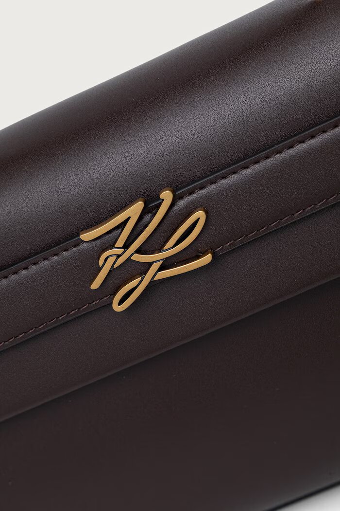 Karl Lagerfeld чанта дамска от кожа K/AUTOGRAPH кафява B3W30310