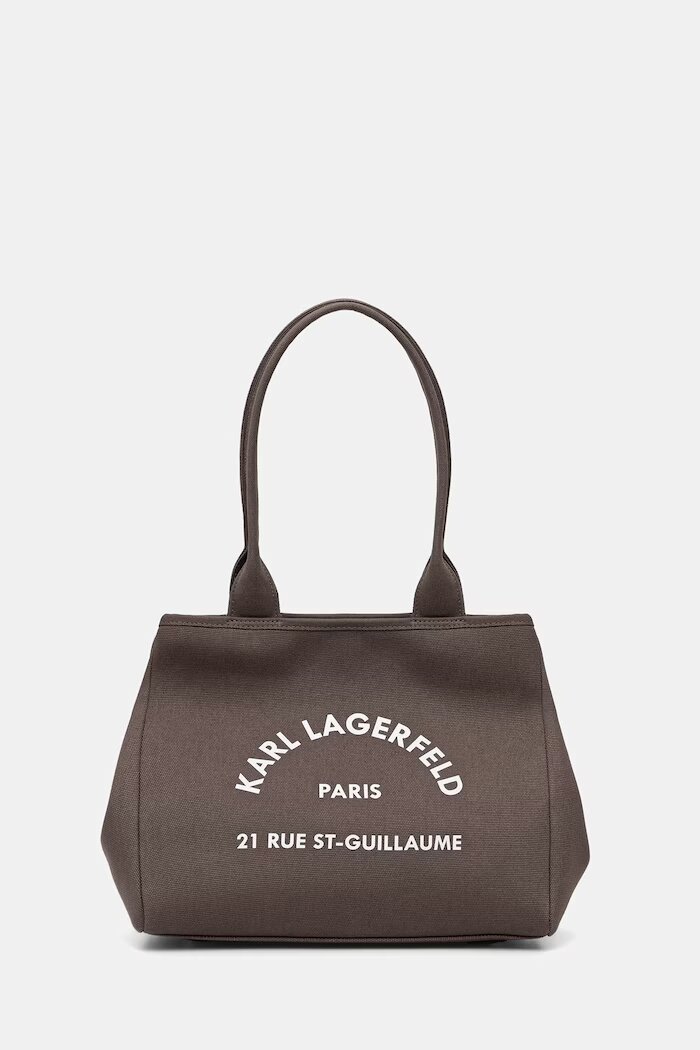Karl Lagerfeld чанта дамска от памук K/RSG кафява B1W50010