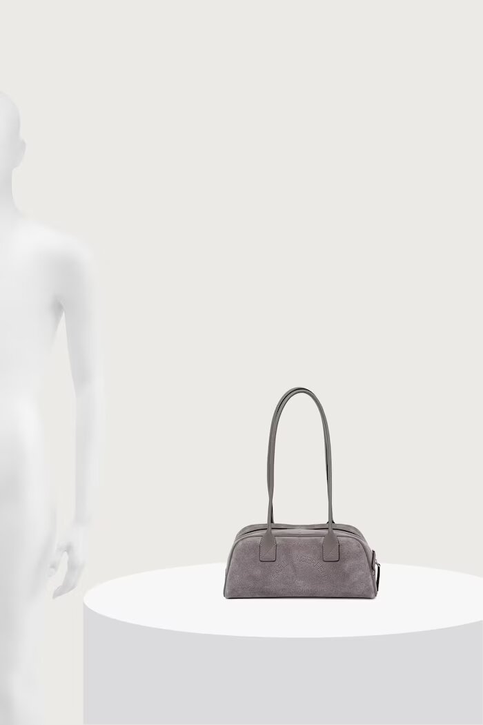 Karl Lagerfeld чанта дамска от велур K/DAILY сива B4W30326
