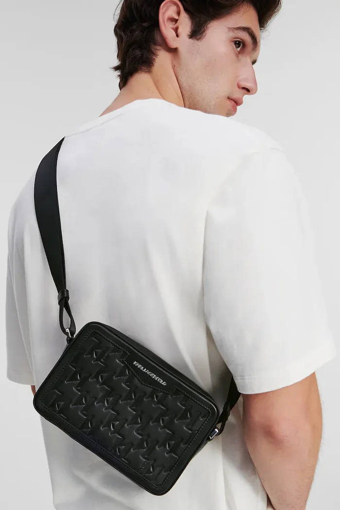 Karl Lagerfeld чанта през рамо мъжка от кожа K/LOOM черна A1M30067