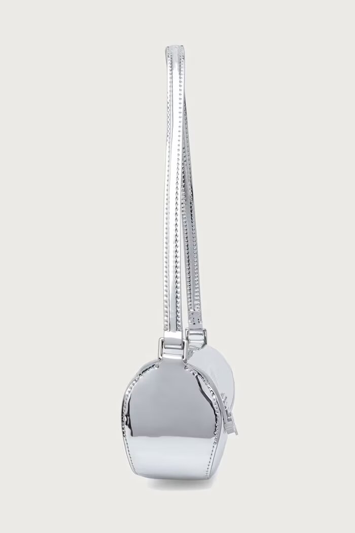 Karl Lagerfeld чанта тип багета дамска от кожа IKON сребърна B4W30115