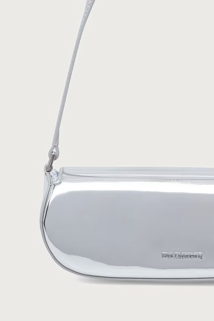 Karl Lagerfeld чанта тип багета дамска от кожа IKON сребърна B4W30115