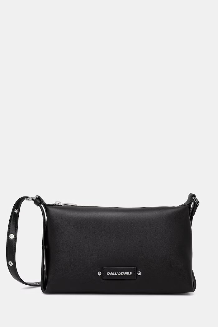 Karl Lagerfeld чанта тип багета дамска от кожа K/EYELETS черна B2W30087