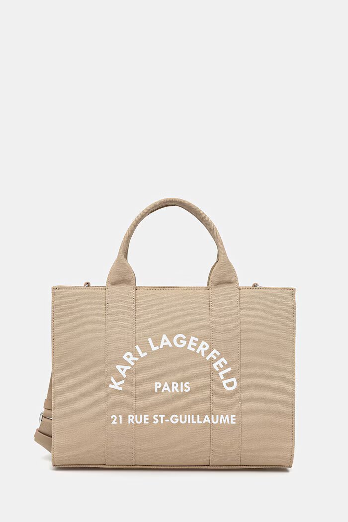 Karl Lagerfeld чанта tote дамска от памук K/RSG бежова A1W50010