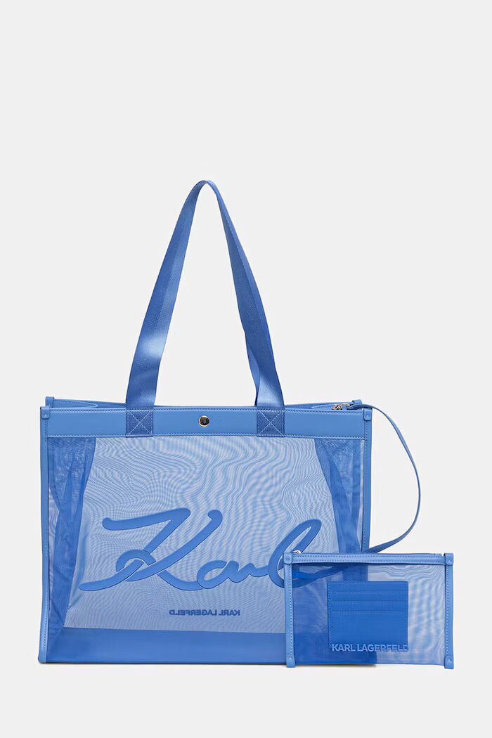 Karl Lagerfeld чанта tote дамски K/SIGNATURE синя B2W46070