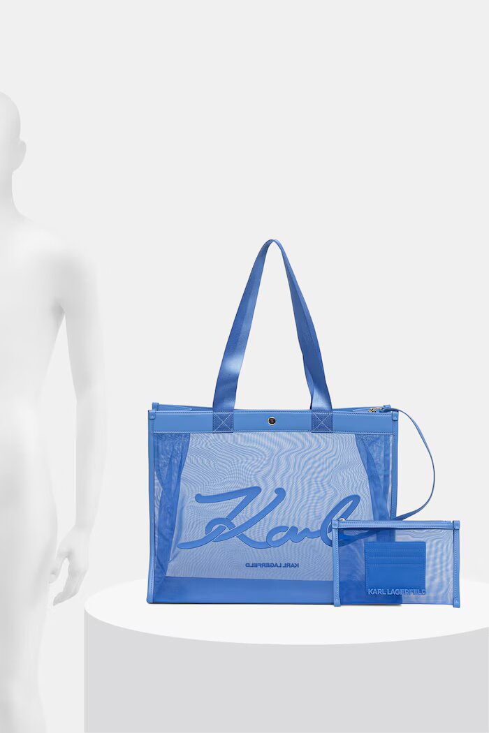 Karl Lagerfeld чанта tote дамски K/SIGNATURE синя B2W46070