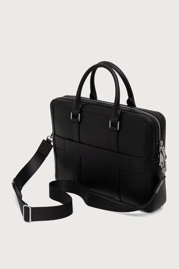 Karl Lagerfeld чанта за лаптоп мъжка от кожа K/LOOM черна B4M30211