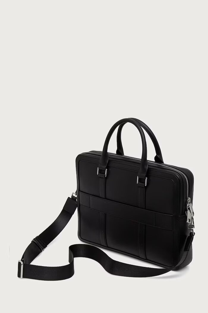 Karl Lagerfeld чанта за лаптоп мъжка от кожа K/LOOM черна B4M30211