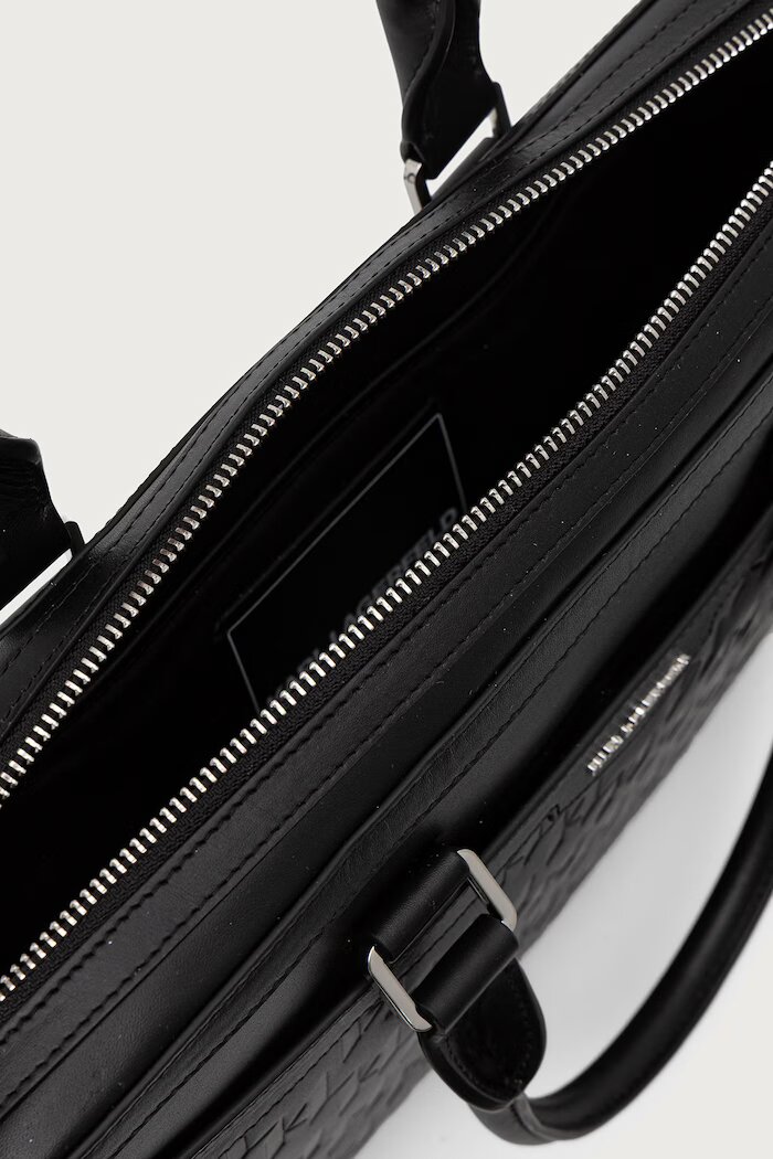 Karl Lagerfeld чанта за лаптоп мъжка от кожа K/LOOM черна B4M30211