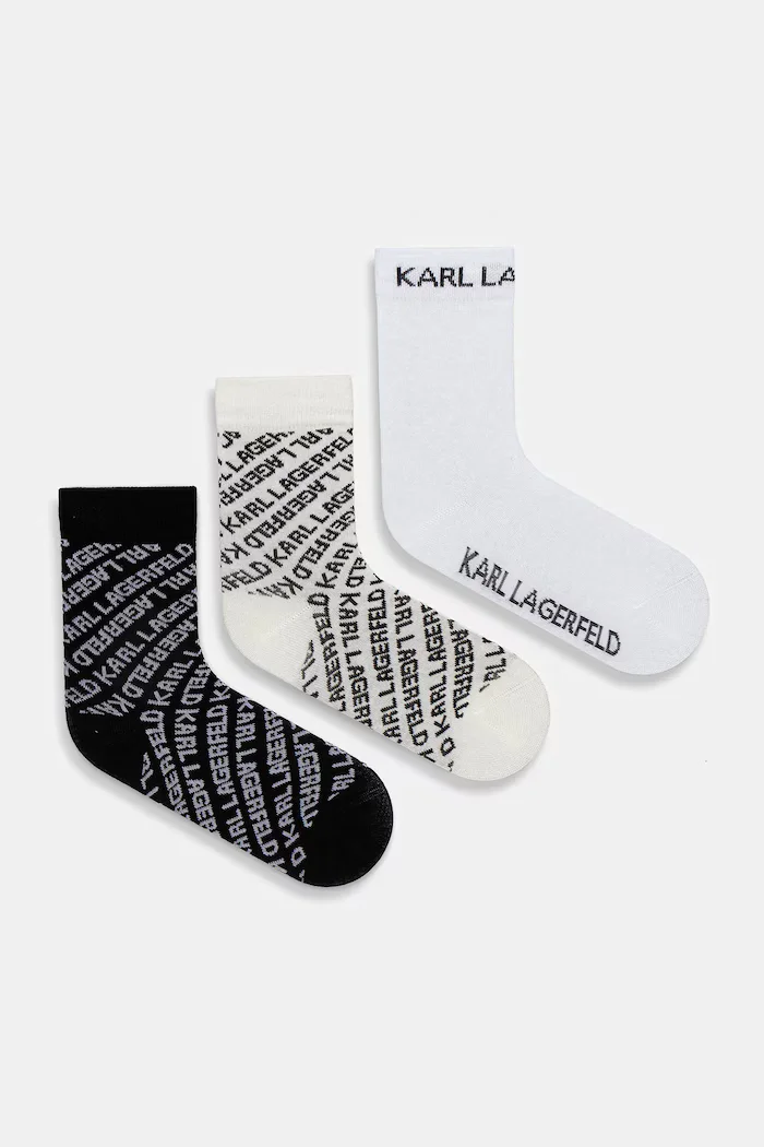Karl Lagerfeld Чорапи K/MONOGRAM (3 чифта) в бяло A4W47033