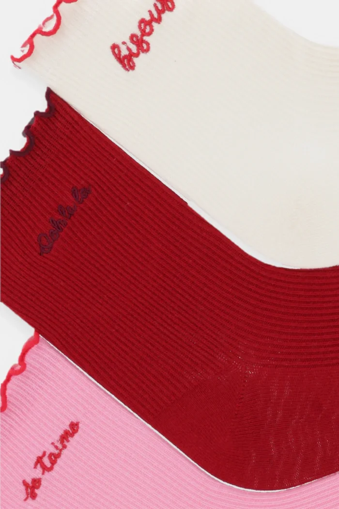 Karl Lagerfeld Чорапи KARL SLOGAN (3 чифта) в розово B1W47039