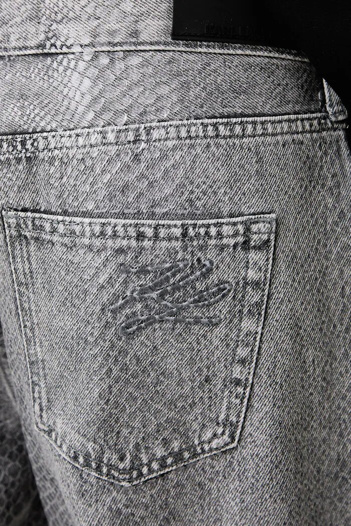 Karl Lagerfeld дънки relaxed fit дамски сиви B4W10086
