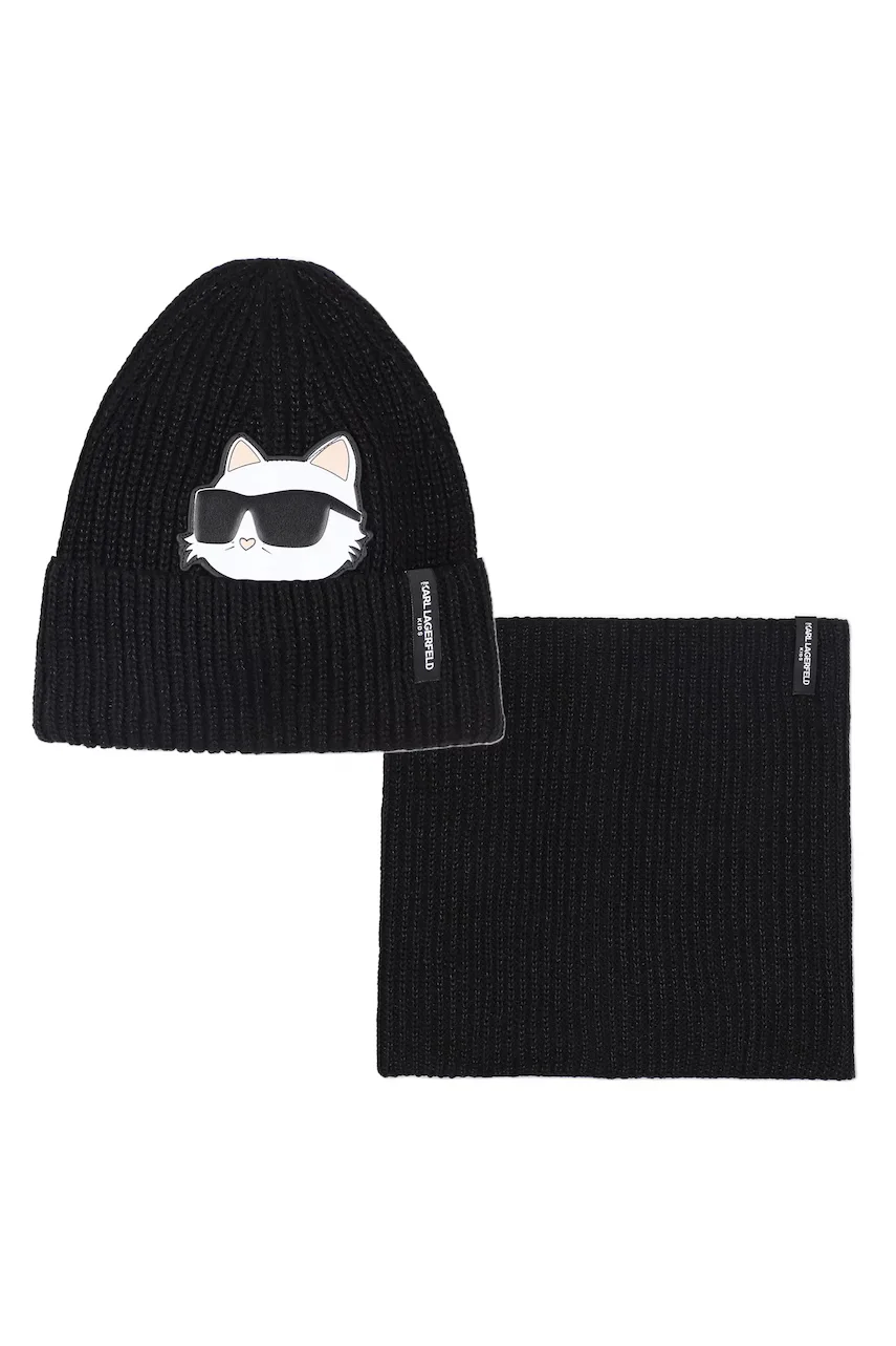 Karl Lagerfeld Детска памучна шапка и шал