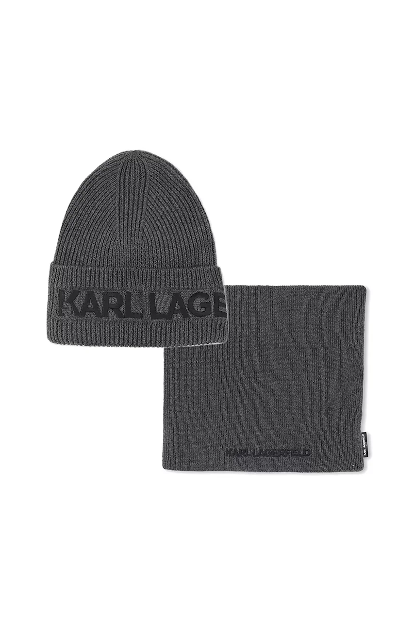 Karl Lagerfeld Детска памучна шапка и шал
