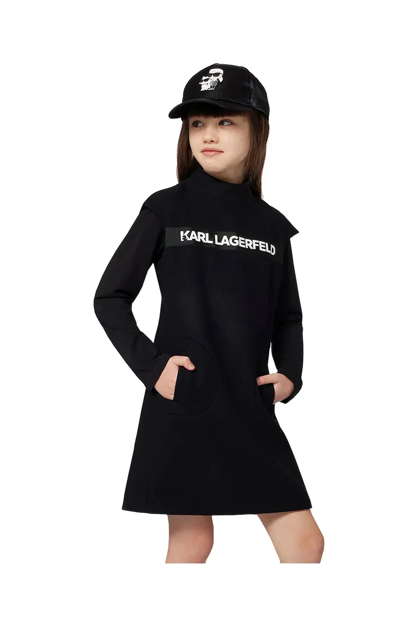 Karl Lagerfeld Детска рокля с вълна
