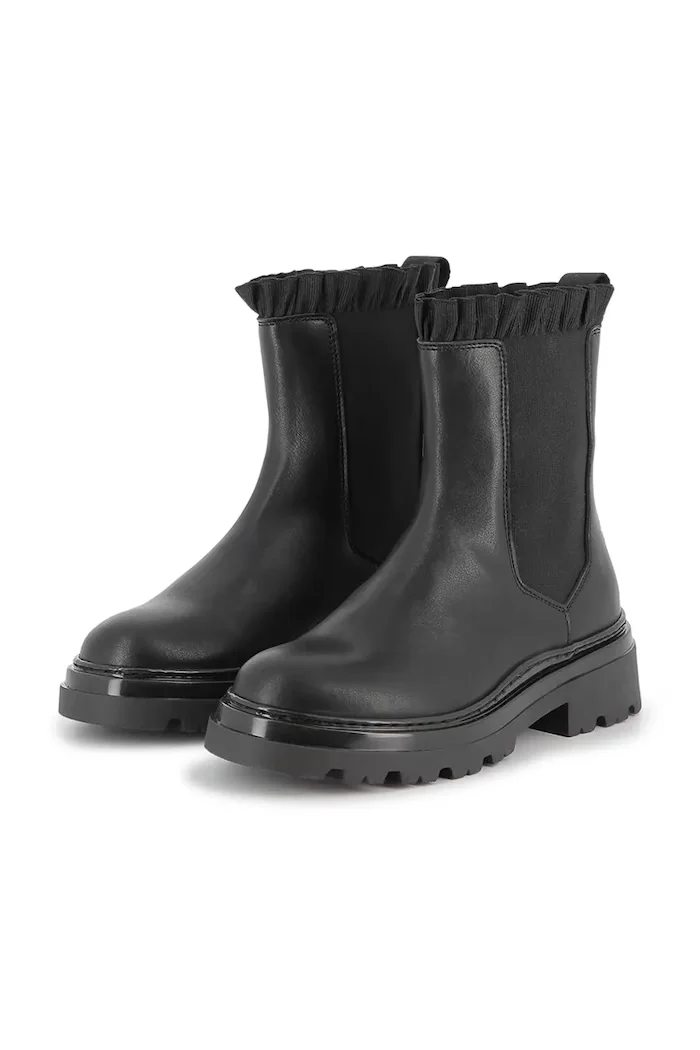 Karl Lagerfeld Детски челси боти от кожа в черно Z30984