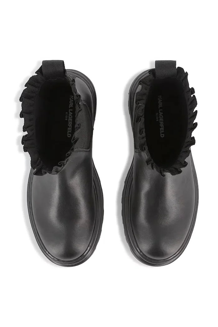 Karl Lagerfeld Детски челси боти от кожа в черно Z30984