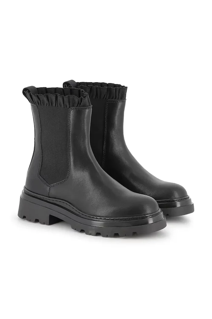 Karl Lagerfeld Детски челси боти от кожа в черно Z30984
