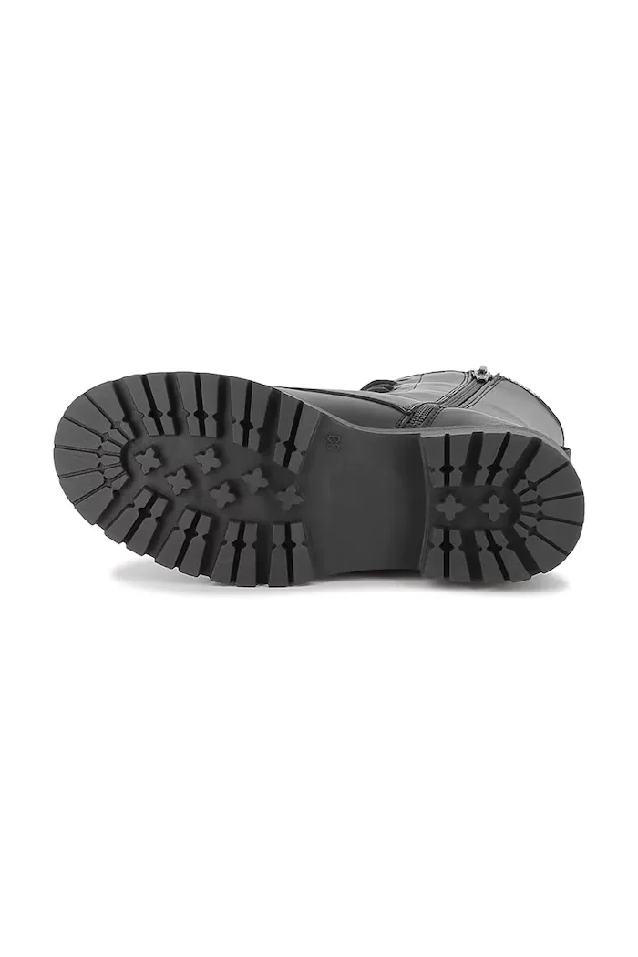 Karl Lagerfeld Детски кожени ботуши в черно Z30983