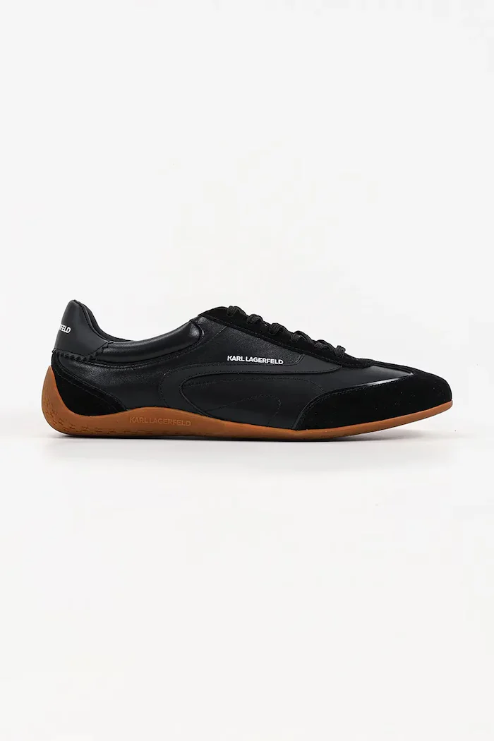 Karl Lagerfeld Devon Sneaker маратонки мъжки от кожа черни KL54415
