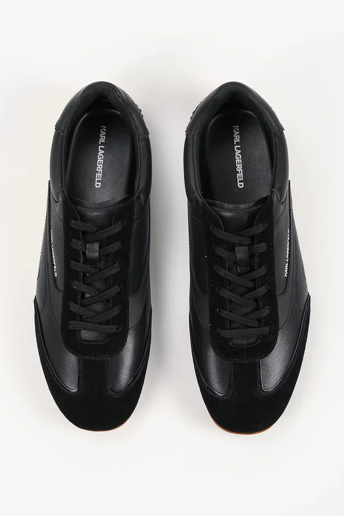 Karl Lagerfeld Devon Sneaker маратонки мъжки от кожа черни KL54415