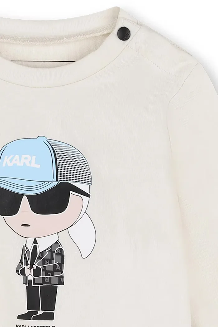 Karl Lagerfeld ежедневен комплект за бебе с памук бежов Z31484