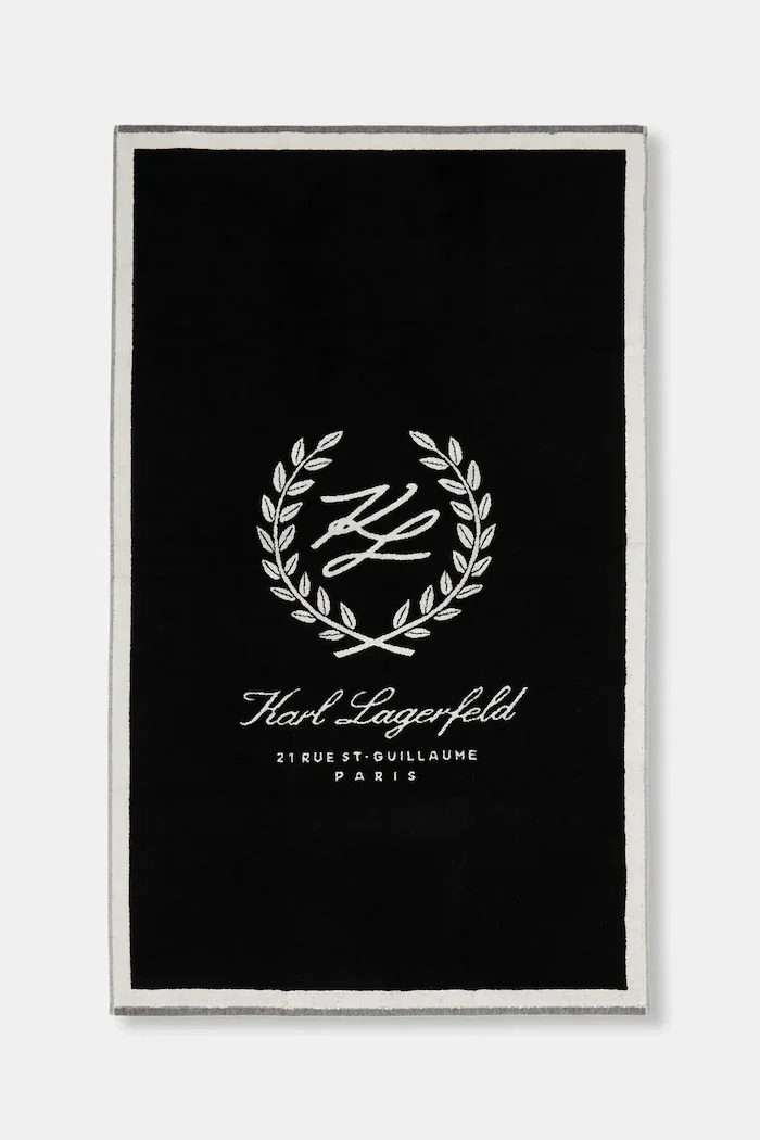 Karl Lagerfeld Голяма памучна кърпа K/HOTEL 90 x 150 cm в черно B1W46088