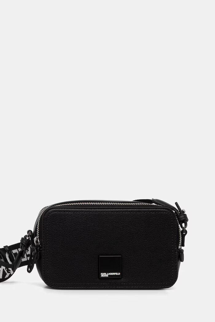 KARL LAGERFELD JEANS чанта crossbody дамска от имитация на кожа черна B3W30169