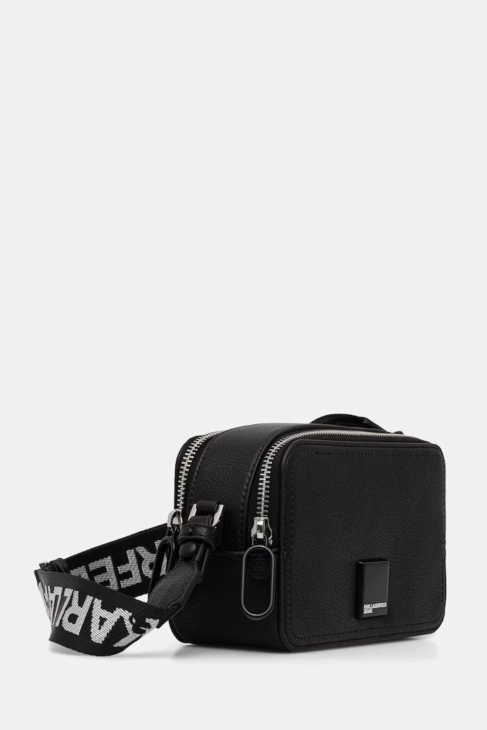 KARL LAGERFELD JEANS чанта crossbody дамска от имитация на кожа черна B3W30169