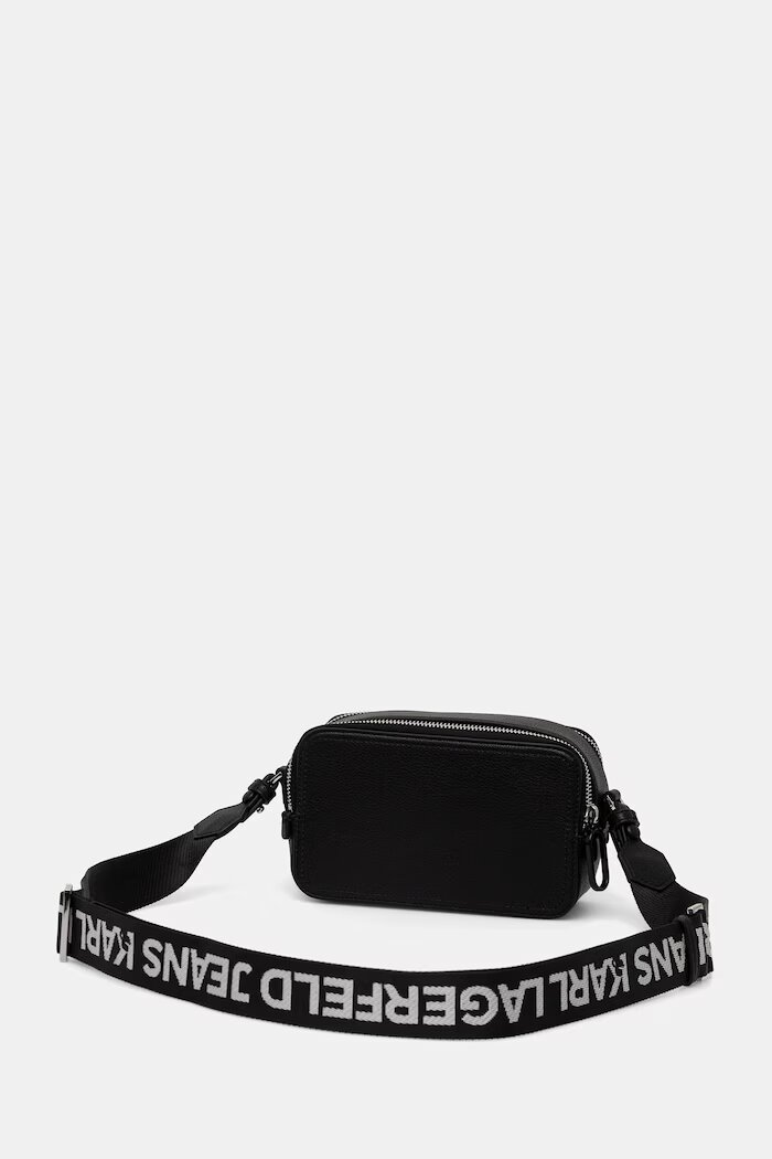 KARL LAGERFELD JEANS чанта crossbody дамска от имитация на кожа черна B3W30169