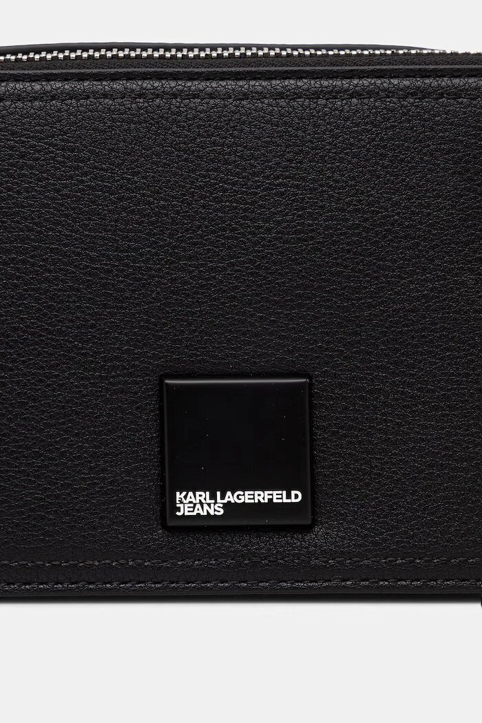 KARL LAGERFELD JEANS чанта crossbody дамска от имитация на кожа черна B3W30169