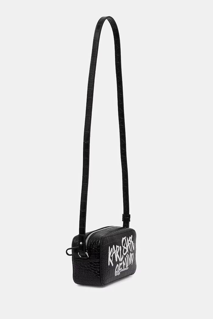 KARL LAGERFELD JEANS чанта crossbody дамска от имитация на кожа черна B3W30287