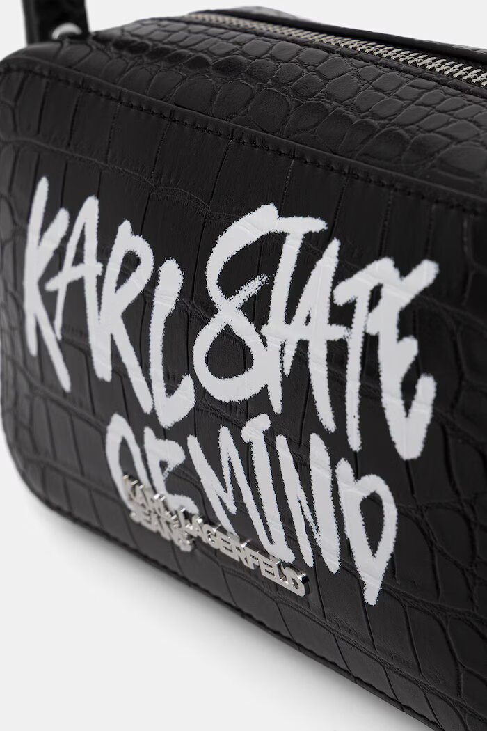 KARL LAGERFELD JEANS чанта crossbody дамска от имитация на кожа черна B3W30287