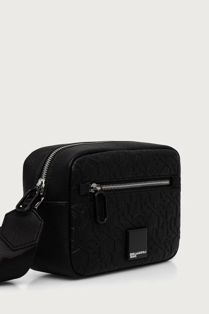 KARL LAGERFELD JEANS чанта през рамо мъжка от имитация на кожа черна B4M30197