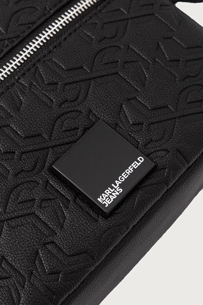 KARL LAGERFELD JEANS чанта през рамо мъжка от имитация на кожа черна B4M30197