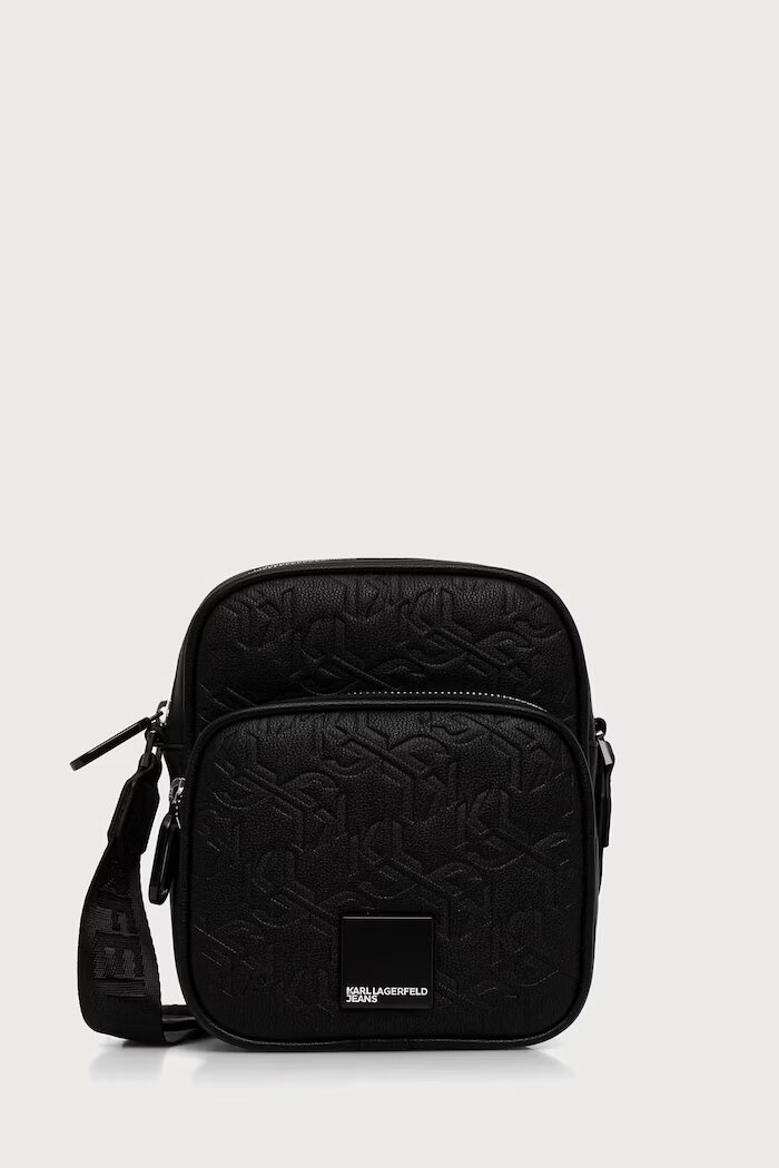 KARL LAGERFELD JEANS чанта през рамо мъжка от имитация на кожа черна B4M30198
