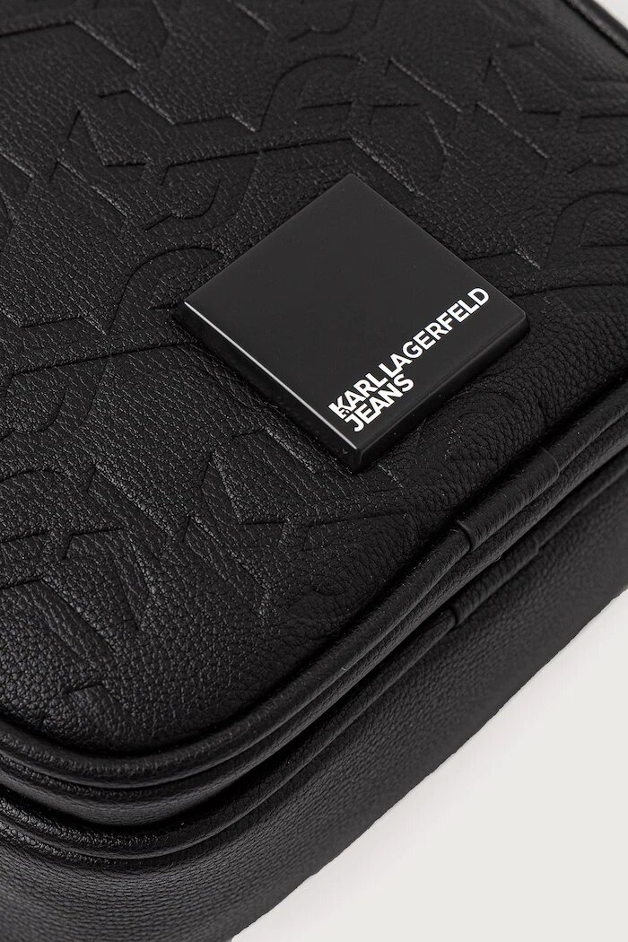 KARL LAGERFELD JEANS чанта през рамо мъжка от имитация на кожа черна B4M30198