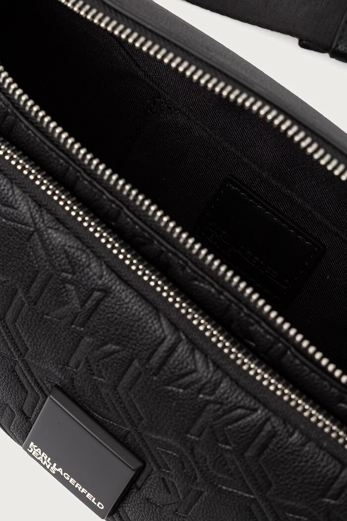 KARL LAGERFELD JEANS чанта през рамо мъжка от имитация на кожа черна B4M30274