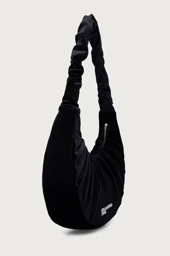 KARL LAGERFELD JEANS дамска чанта от кадифе черна B4W30271