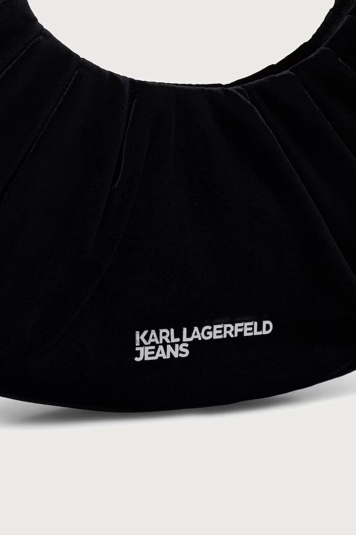 KARL LAGERFELD JEANS дамска чанта от кадифе черна B4W30271