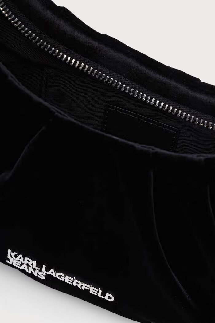 KARL LAGERFELD JEANS дамска чанта от кадифе черна B4W30271