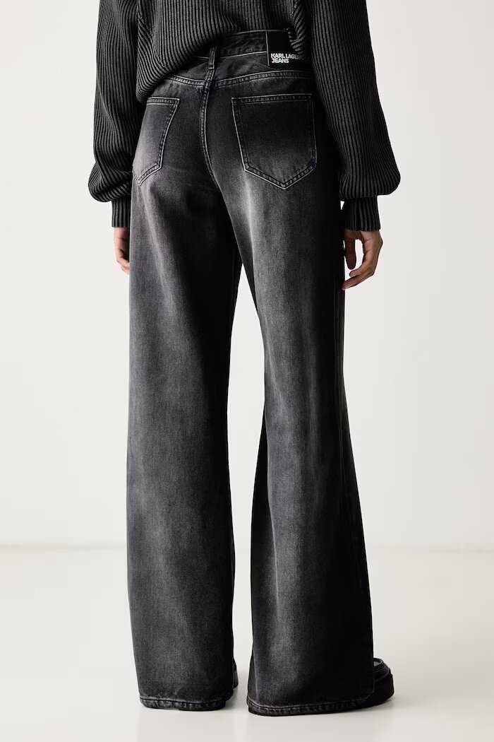KARL LAGERFELD JEANS дънки relaxed fit дамски черни B4W10049