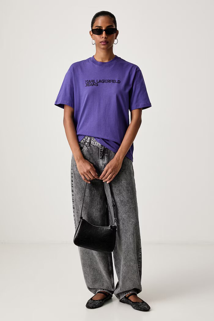 KARL LAGERFELD JEANS дънки relaxed fit дамски сиви B1W10105