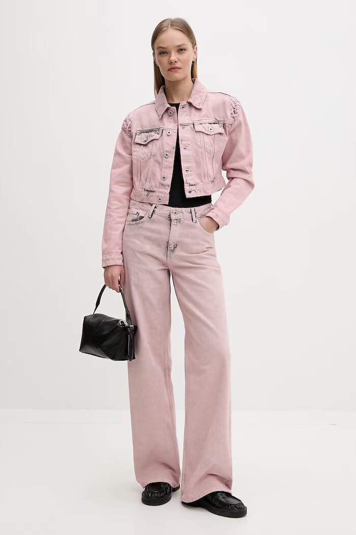 KARL LAGERFELD JEANS Дънково яке дамско от деним розово B2W14035