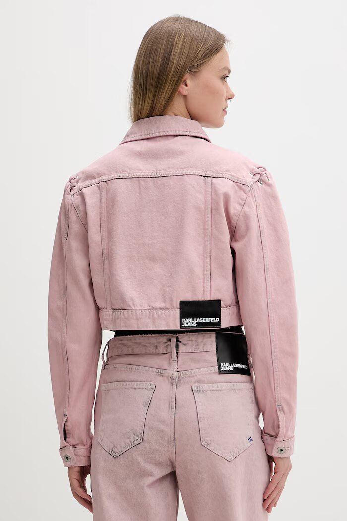 KARL LAGERFELD JEANS Дънково яке дамско от деним розово B2W14035